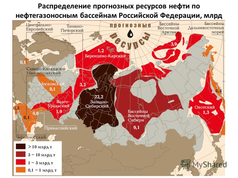 Карта добычи природного газа в россии