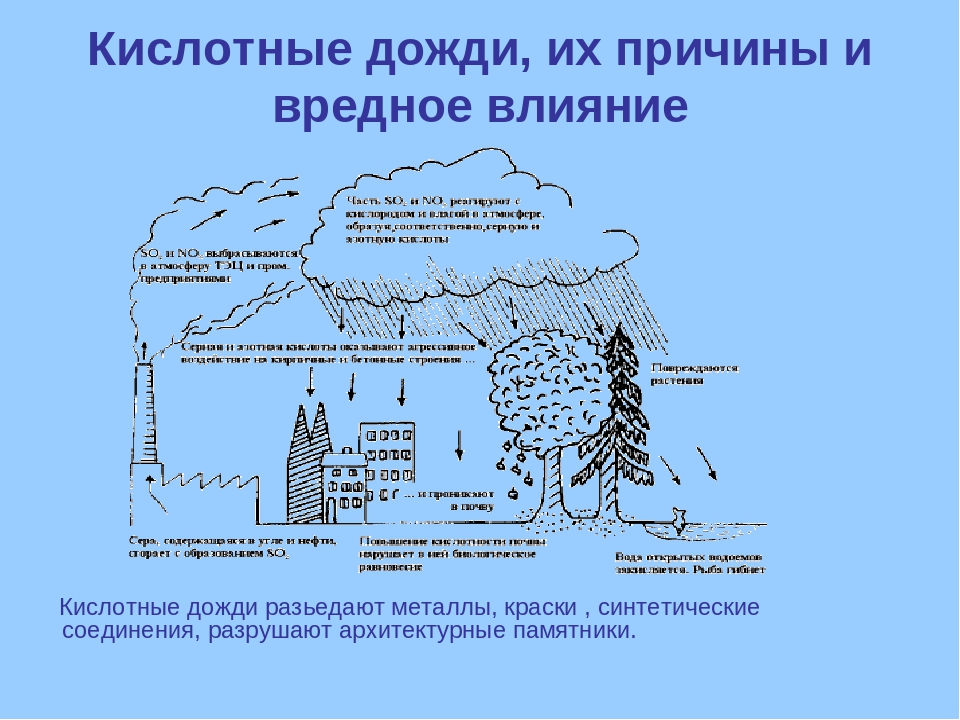 Схема механизм образования кислотных осадков