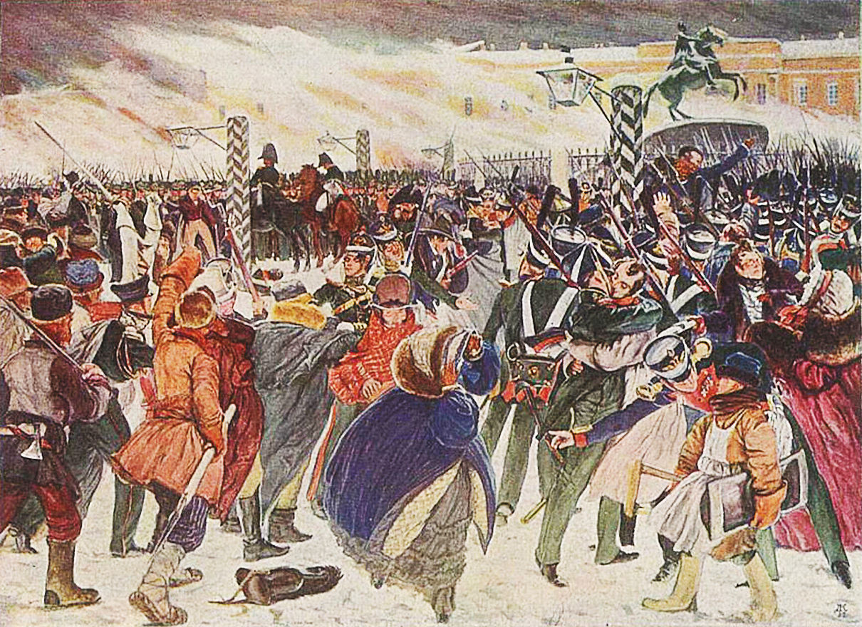 К. Кольман. Восстание Декабристов на Сенатской площади. 1825