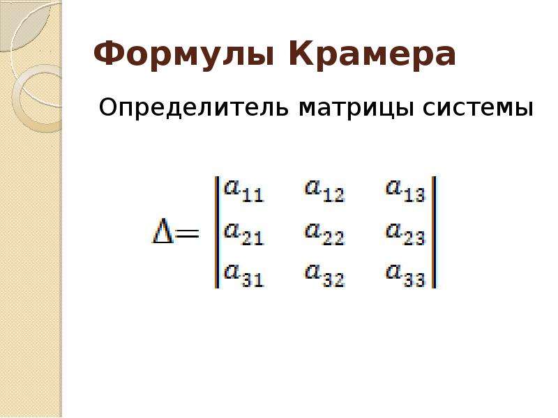 Метод крамера схема