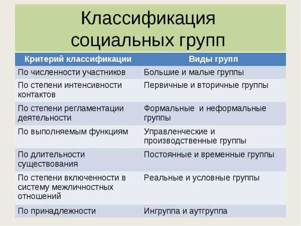 Малые социальные группы план